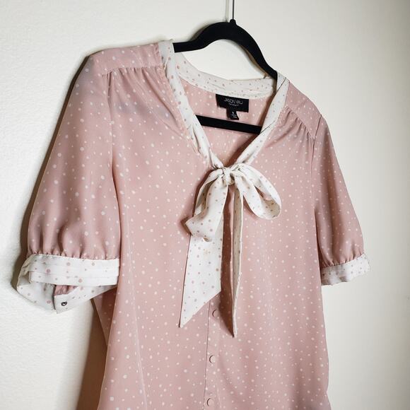 Jason Wu| Pink Polka Dot Blouse - Picture 3 of 11